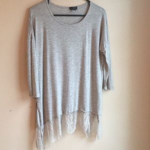 The Limited gray lace bottom top